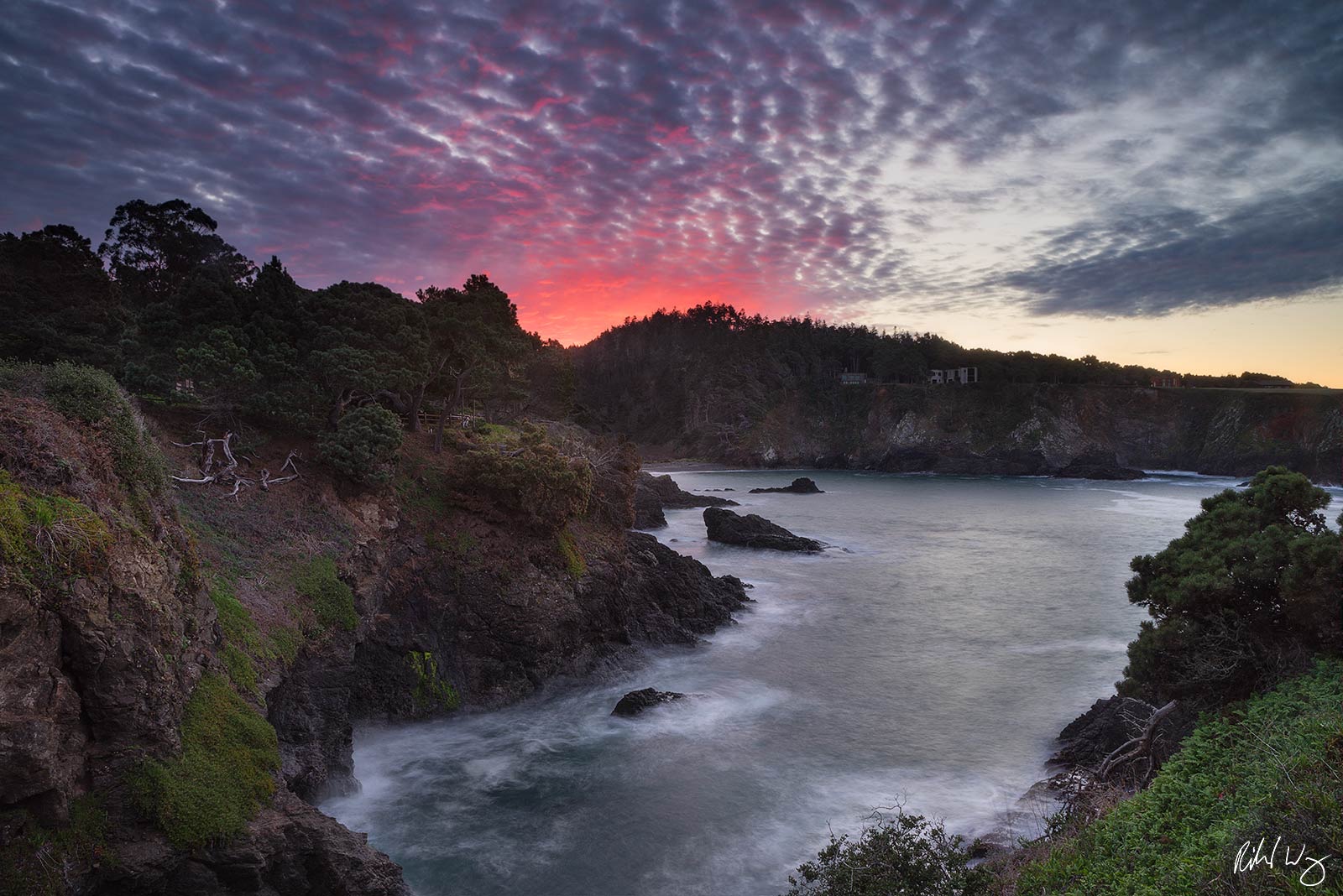 The Mendocino Coast at sunset